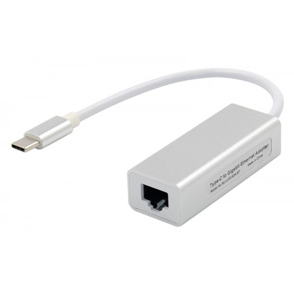 Αντάπτορας USB Type-C σε RJ45 ST735, 1000Mbps, RTL8153, ασημί