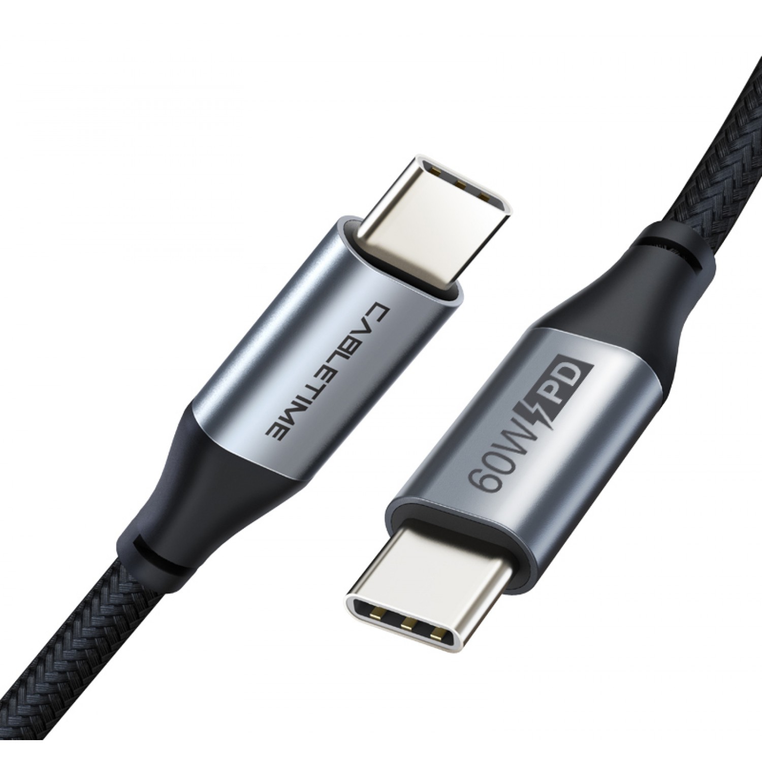 CABLETIME καλώδιο USB Type-C C160, PD 60W, 3Α, 1m, γκρι CABLETIME καλώδιο USB Type-C C160, PD 60W, 3Α, 1m, γκρι