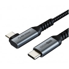 CABLETIME καλώδιο USB Type-C C160, USB 3.2, PD 100W, γωνιακό, 1m, μαύρο