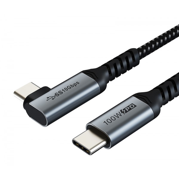 CABLETIME καλώδιο USB Type-C C160, USB 3.2, PD 100W, γωνιακό, 1m, μαύρο CABLETIME καλώδιο USB Type-C C160, USB 3.2, PD 100W, γωνιακό, 1m, μαύρο
