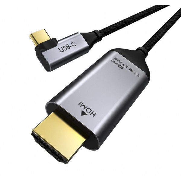 CABLETIME καλώδιο USB-C σε HDMI CT-CMRHD1, γωνιακό, 4K/60Hz, 1.8m, μαύρο CABLETIME καλώδιο USB-C σε HDMI CT-CMRHD1, γωνιακό, 4K/60Hz, 1.8m, μαύρο