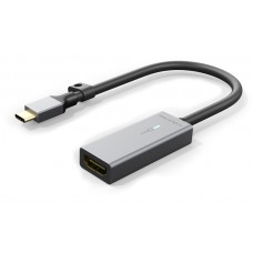 CABLETIME καλώδιο USB-C σε HDMI C160, με LED, Ring, 4K, 0.15m, μαύρο