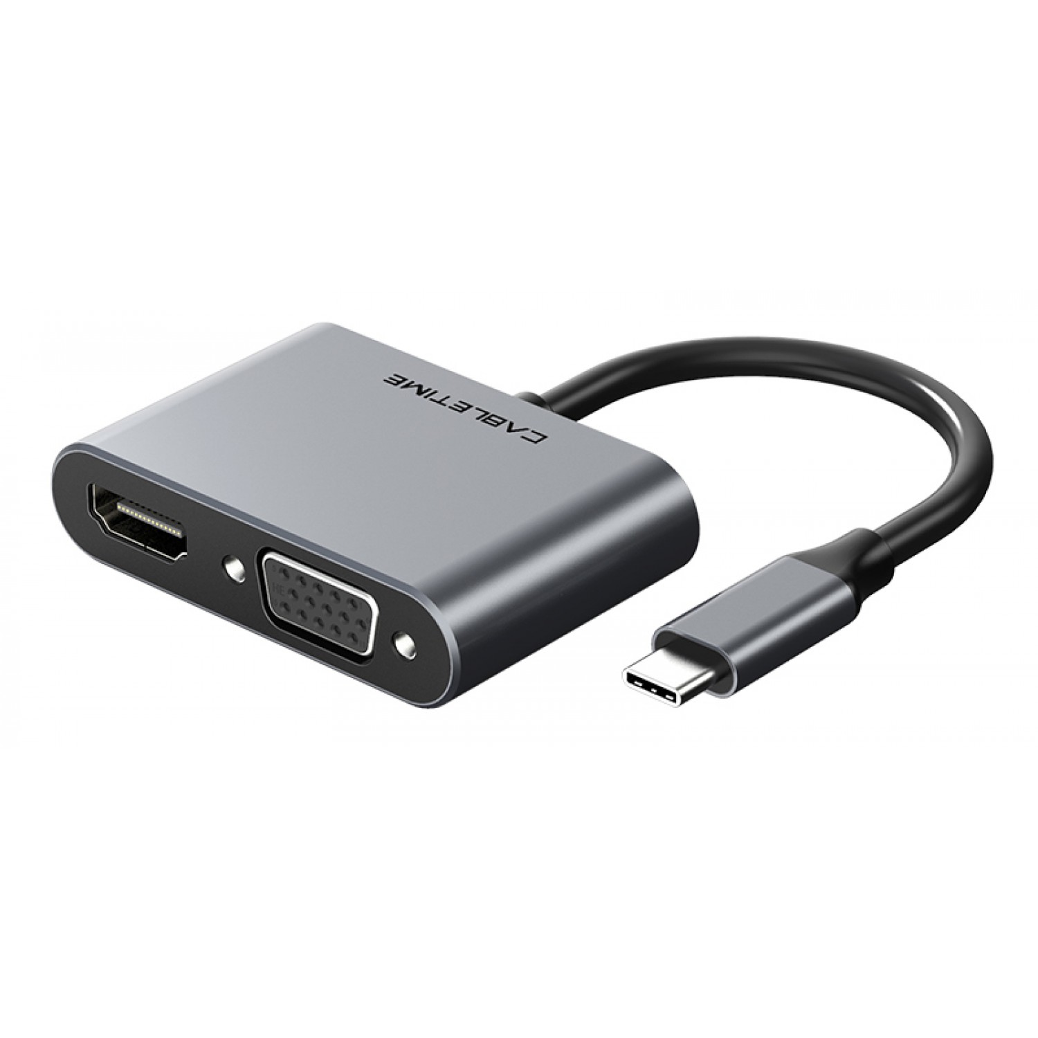 CABLETIME αντάπτορας USB-C σε HDMI & VGA CT-PU31, 4K/30Hz, ασημί CABLETIME αντάπτορας USB-C σε HDMI & VGA CT-PU31, 4K/30Hz, ασημί