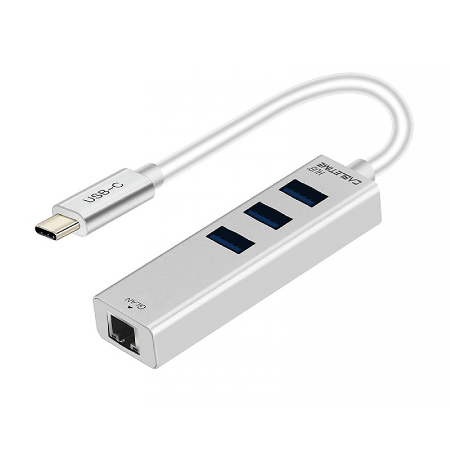 CABLETIME Hub Type-C σε 3x USB 3.0 & RJ45 C160, 5Gbps, 0.15m, ασημί CABLETIME Hub Type-C σε 3x USB 3.0 & RJ45 C160, 5Gbps, 0.15m, ασημί
