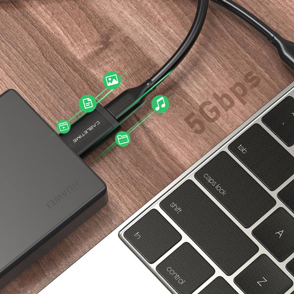 CABLETIME αντάπτορας USB-C σε USB CT-AMCF, 2.1A, 5Gbps, μαύρος CABLETIME αντάπτορας USB-C σε USB CT-AMCF, 2.1A, 5Gbps, μαύρος
