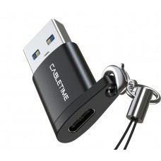CABLETIME αντάπτορας USB-C σε USB CT-AMCF, 2.1A, 5Gbps, μαύρος