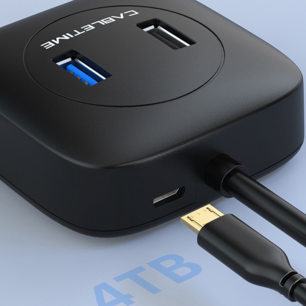 CABLETIME USB hub CT-AMAF4, 4x θυρών, 5Gbps, USB σύνδεση, 1m, μαύρο CABLETIME USB hub CT-AMAF4, 4x θυρών, 5Gbps, USB σύνδεση, 1m, μαύρο