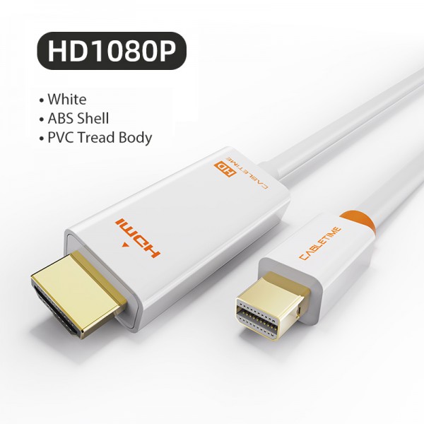 CABLETIME καλώδιο HDMI σε Mini DisplayPort CT-03G, 1080p, 1.8m, λευκό
