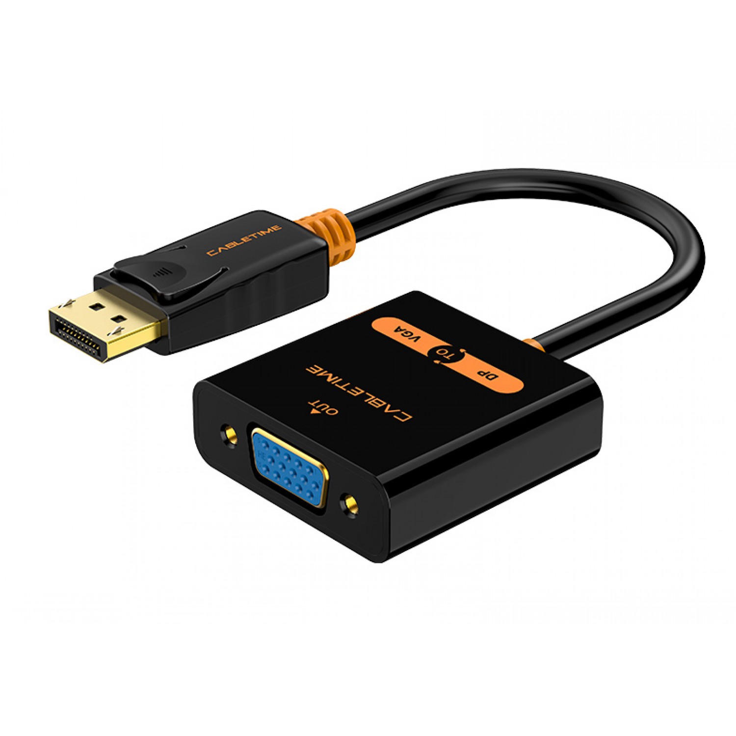 CABLETIME αντάπτορας DisplayPort σε VGA AV586, 1080p/60Hz, μαύρος CABLETIME αντάπτορας DisplayPort σε VGA AV586, 1080p/60Hz, μαύρος