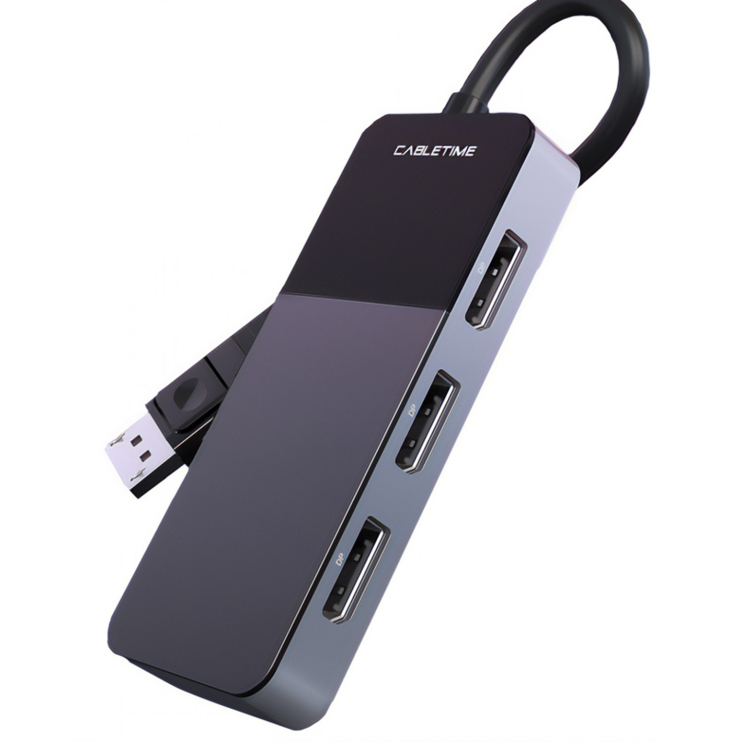 CABLETIME αντάπτορας DisplayPort σε 3x DisplayPort DMDF3, 8K, MST, γκρι CABLETIME αντάπτορας DisplayPort σε 3x DisplayPort DMDF3, 8K, MST, γκρι