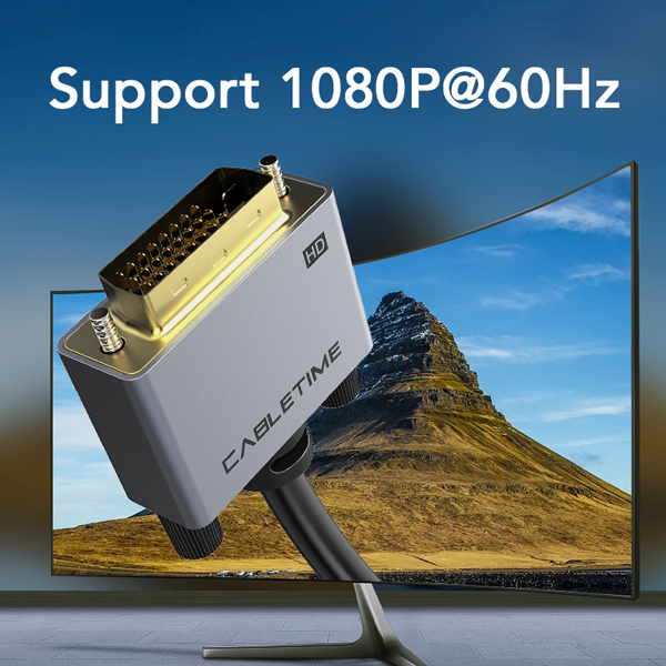CABLETIME καλώδιο HDMI 1.4 σε DVI 24+1 AV579, 1080p, 5m, μαύρο