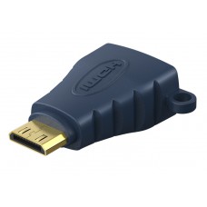 CABLETIME αντάπτορας Mini HDMI C σε HDMI AV599, with Ring, 4K, μπλε