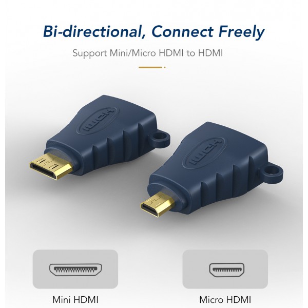 CABLETIME αντάπτορας micro HDMI σε HDMI HA16R, 4K/60Hz, μπλε CABLETIME αντάπτορας micro HDMI σε HDMI HA16R, 4K/60Hz, μπλε