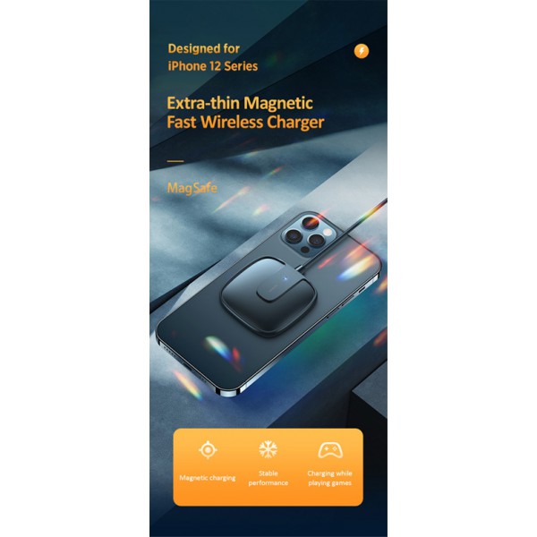 USAMS ασύρματος φορτιστής US-CD159, μαγνητικός, 15W, μαύρος USAMS ασύρματος φορτιστής US-CD159, μαγνητικός, 15W, μαύρος