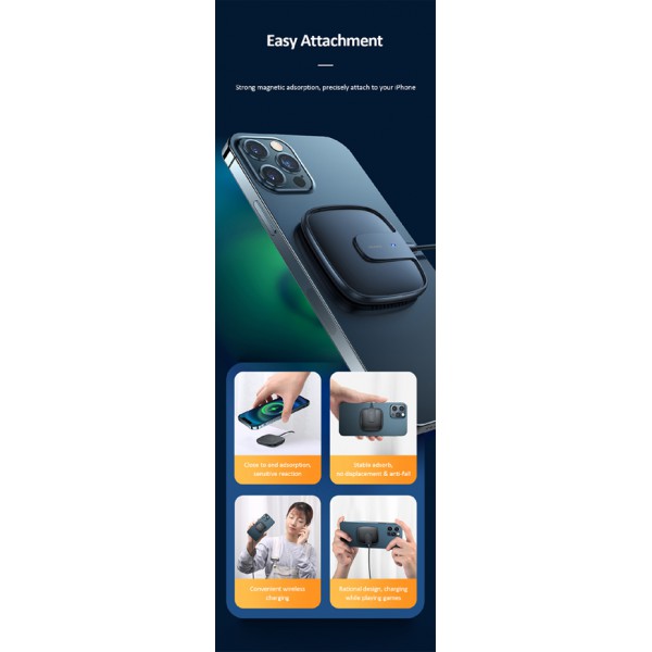 USAMS ασύρματος φορτιστής US-CD159, μαγνητικός, 15W, μαύρος USAMS ασύρματος φορτιστής US-CD159, μαγνητικός, 15W, μαύρος