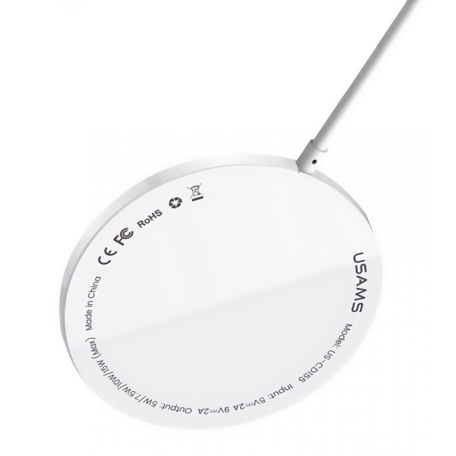 USAMS ασύρματος φορτιστής US-CD155, μαγνητικός, 15W, λευκός USAMS ασύρματος φορτιστής US-CD155, μαγνητικός, 15W, λευκός