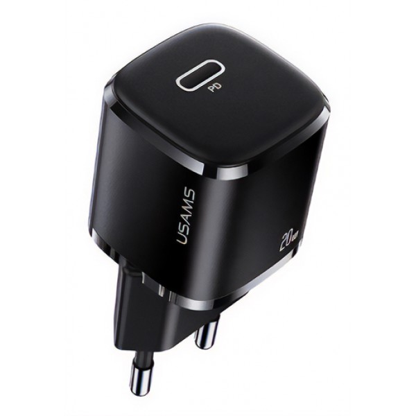 USAMS φορτιστής τοίχου US-CC124, USB Τype-C, 20W, μαύρος USAMS φορτιστής τοίχου US-CC124, USB Τype-C, 20W, μαύρος