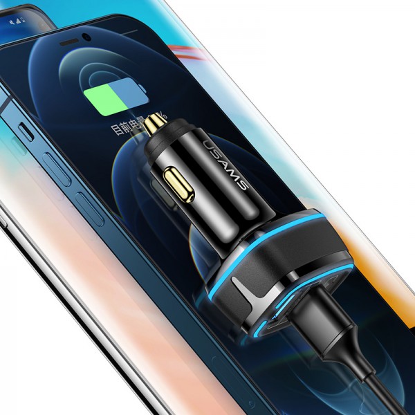 USAMS USB φορτιστής αυτοκινήτου, US-CC126, 3x USB, 80W, μαύρος USAMS USB φορτιστής αυτοκινήτου, US-CC126, 3x USB, 80W, μαύρος