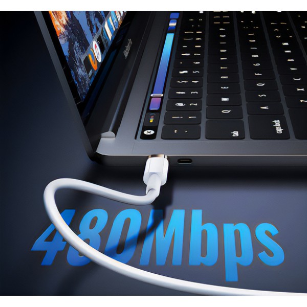 USAMS καλώδιο USB Type-C σε Lightning U63, 20W, 2m, μαύρο