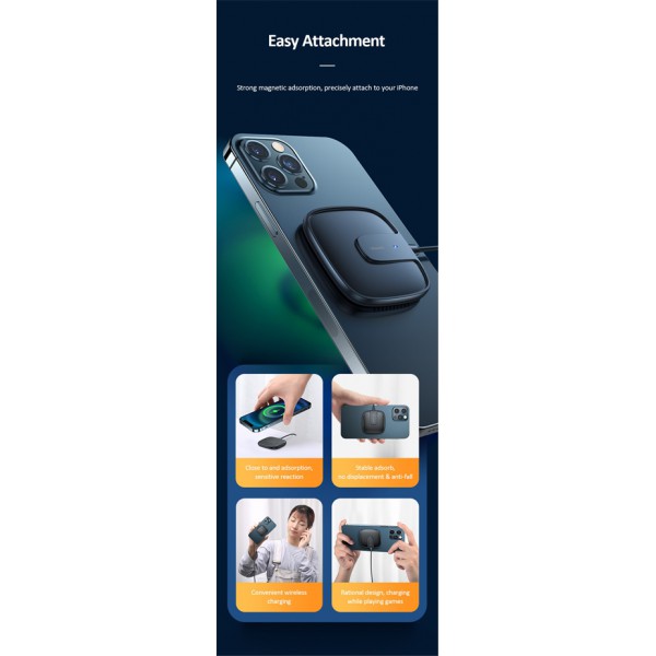 USAMS ασύρματος φορτιστής US-CD153, 15W, fast charge, μαύρος USAMS ασύρματος φορτιστής US-CD153, 15W, fast charge, μαύρος