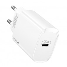 USAMS φορτιστής τοίχου US-CC131, 1x type-C, PD3.0 20W 3A, λευκός