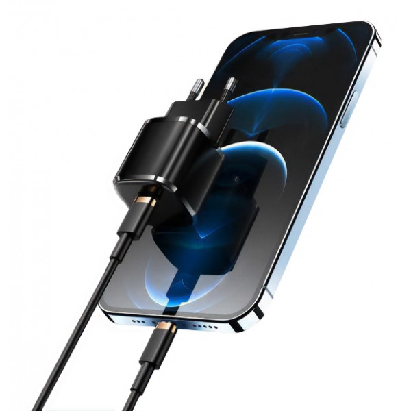 USAMS φορτιστής τοίχου US-CC124, USB Τype-C, 20W, μαύρος USAMS φορτιστής τοίχου US-CC124, USB Τype-C, 20W, μαύρος