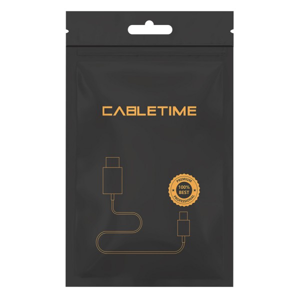 CABLETIME καλώδιο Stereo 3.5mm σε 2x RCA AV310, 0.2m, μαύρο
