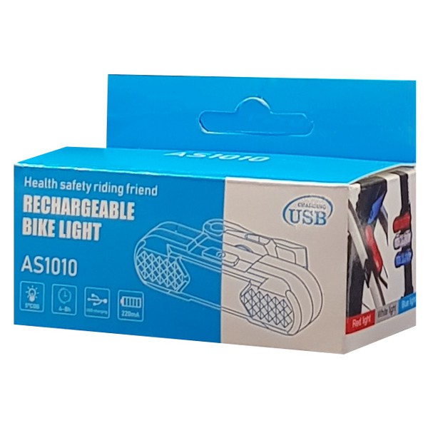 Οπίσθιος φωτισμός ποδηλάτου BIKE-0024, επαναφορτιζόμενος, 220mAh, 30lm