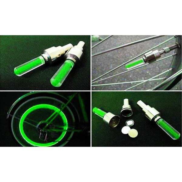 Καπάκι βαλβίδας ποδηλάτου BIKE-0030, LED, 6.5cm, 2τμχ, πράσινο Καπάκι βαλβίδας ποδηλάτου BIKE-0030, LED, 6.5cm, 2τμχ, πράσινο