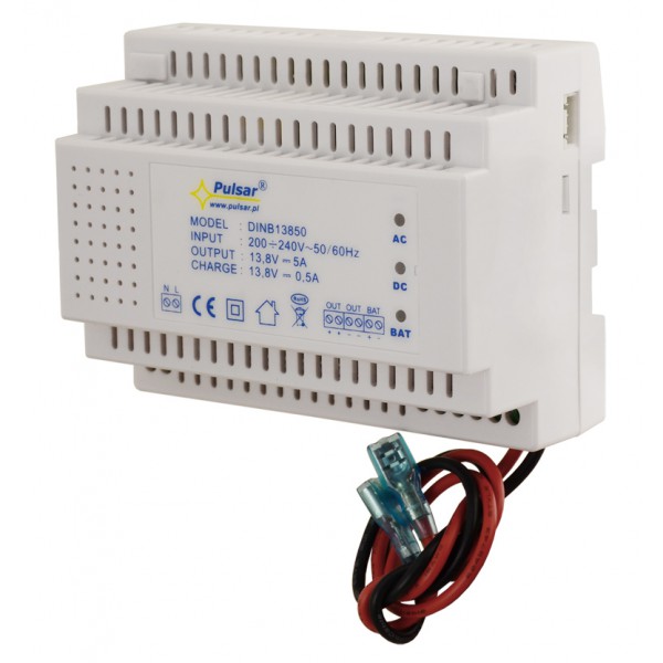 PULSAR τροφοδοτικό DINB13850 για ράγα, 13.8V 5A