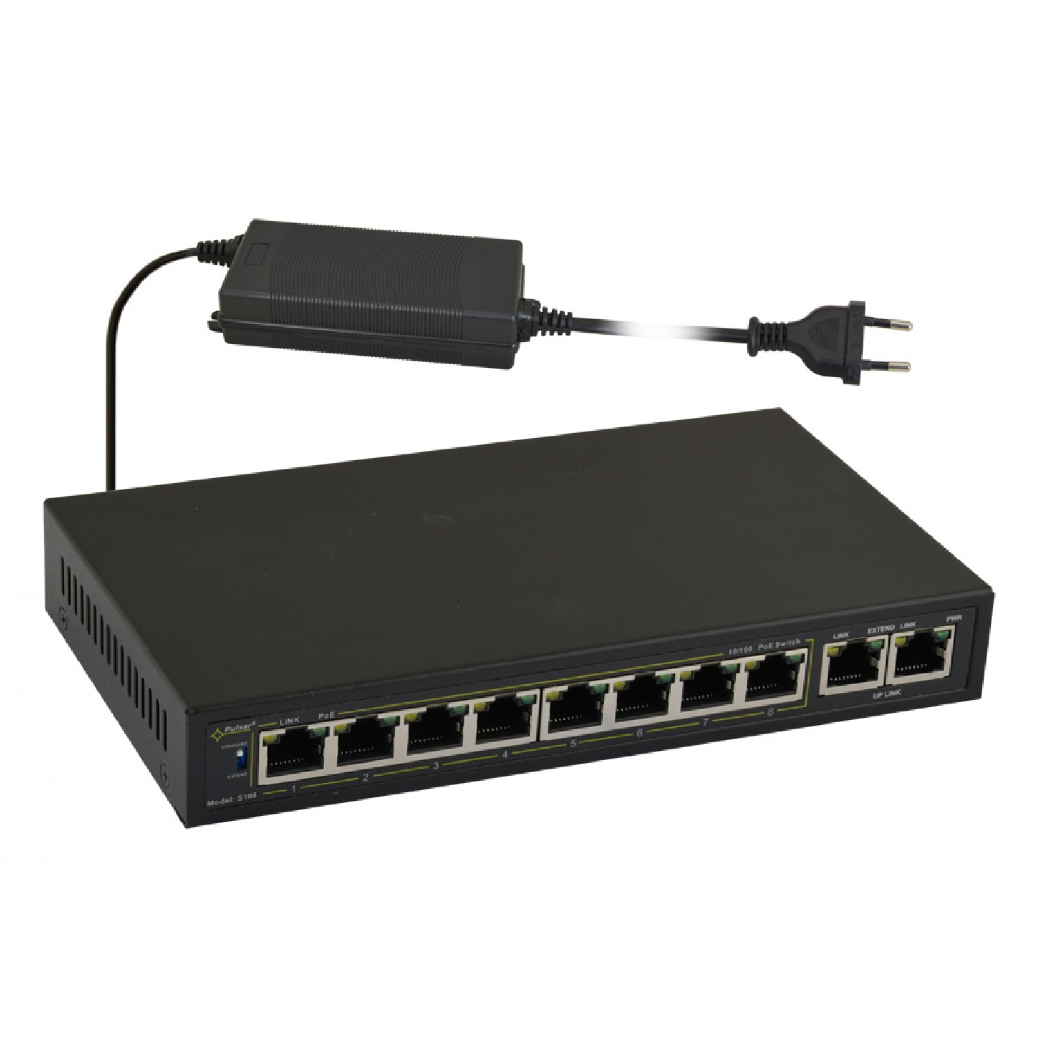 PULSAR PoE Ethernet Switch S108-90W, 10x ports 10/100Mb/s PULSAR PoE Ethernet Switch S108-90W, 10x ports 10/100Mb/s