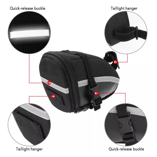 Τσαντάκι σέλας ποδηλάτου BIKE-0005, μαύρο Τσαντάκι σέλας ποδηλάτου BIKE-0005, μαύρο