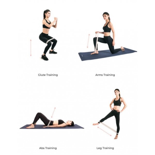 YUNMAI σετ λάστιχα εκγύμνασης YMRB-L600, 3 αντιστάσεων, μαύρο