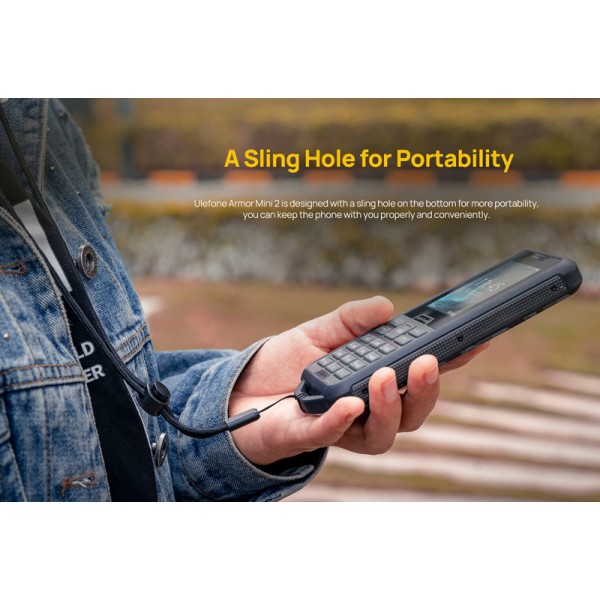 ULEFONE κινητό τηλέφωνο Armor Mini 2, IP68, 2.4", Dual SIM, μαύρο