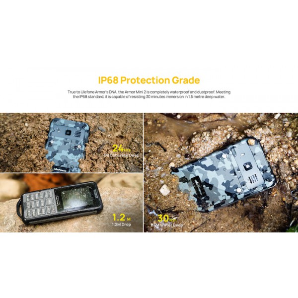 ULEFONE κινητό τηλέφωνο Armor Mini 2, IP68, 2.4", Dual SIM, παραλλαγή ULEFONE κινητό τηλέφωνο Armor Mini 2, IP68, 2.4", Dual SIM, παραλλαγή