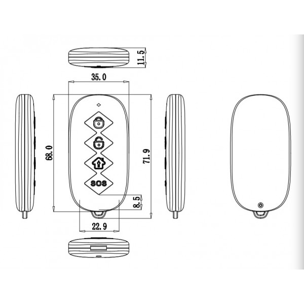 WOLF GUARD ασύρματο χειριστήριο YK-07, 433MHz