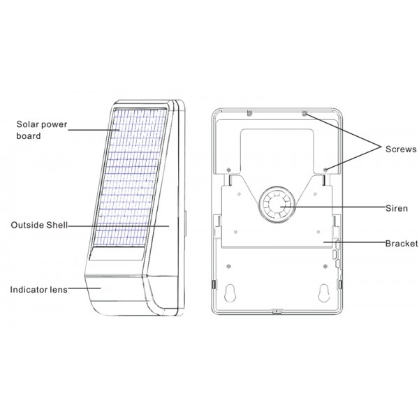 WOLF GUARD ασύρματη ηλιακή σειρήνα εξωτερικού χώρου JD-W06
