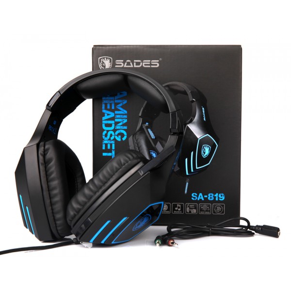 SADES gaming headset SA-819, 3.5mm, 50mm, μαύρο
