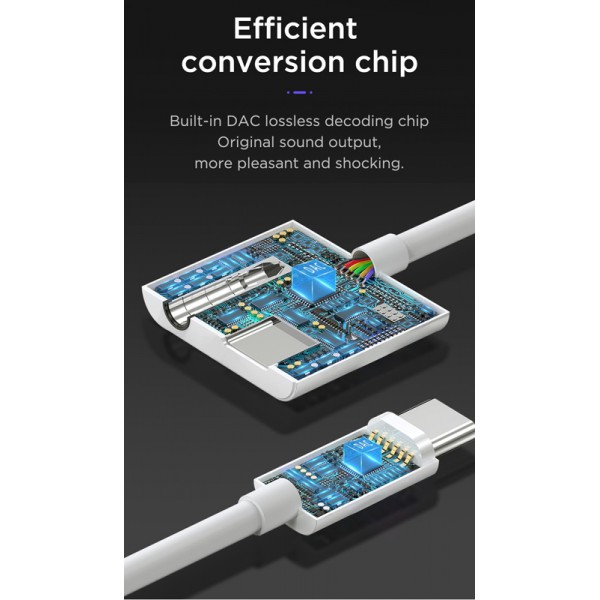 JOYROOM αντάπτορας USB-C σε USB-C & 3.5mm SH-C1, 3A, 0.12m, λευκός JOYROOM αντάπτορας USB-C σε USB-C & 3.5mm SH-C1, 3A, 0.12m, λευκός