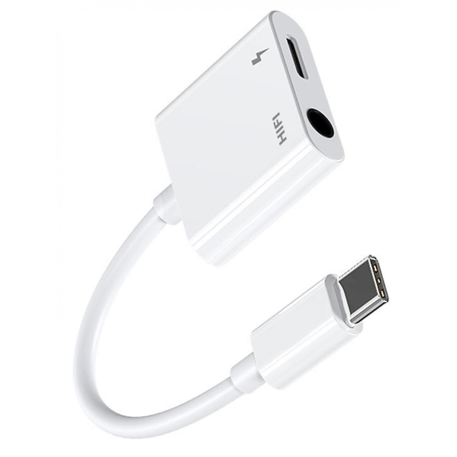 JOYROOM αντάπτορας USB-C σε USB-C & 3.5mm SH-C1, 3A, 0.12m, λευκός JOYROOM αντάπτορας USB-C σε USB-C & 3.5mm SH-C1, 3A, 0.12m, λευκός