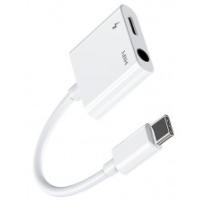 JOYROOM αντάπτορας USB-C σε USB-C & 3.5mm SH-C1, 3A, 0.12m, λευκός