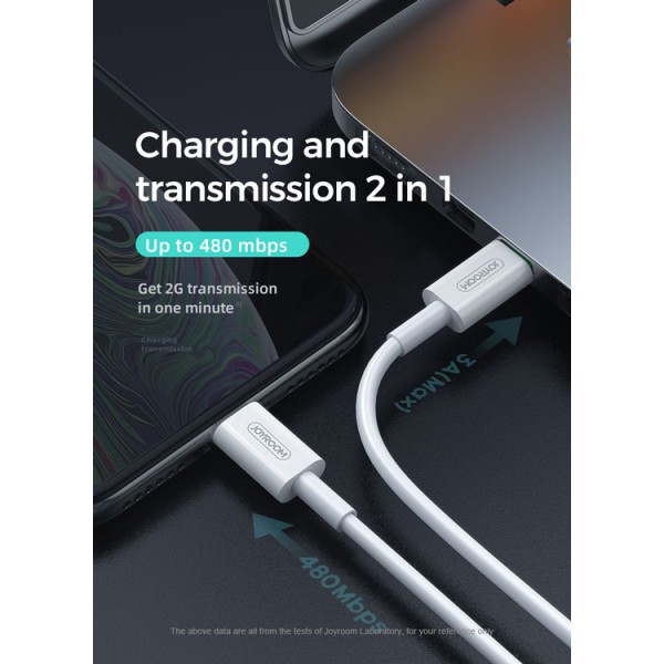 JOYROOM καλώδιο USB Type-C σε Lightning S-M421, 3A, PD, 2m, λευκό JOYROOM καλώδιο USB Type-C σε Lightning S-M421, 3A, PD, 2m, λευκό