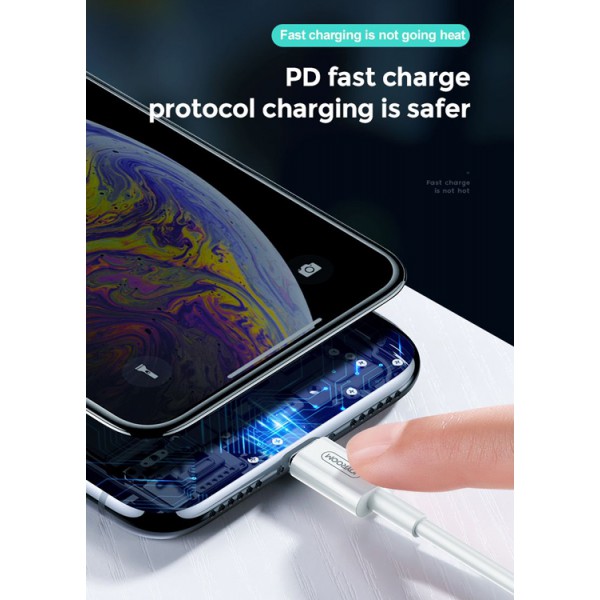 JOYROOM καλώδιο USB Type-C σε Lightning S-M421, 3A, PD, 2m, λευκό JOYROOM καλώδιο USB Type-C σε Lightning S-M421, 3A, PD, 2m, λευκό