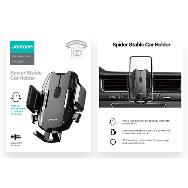 JOYROOM βάση smartphone για αυτοκίνητο JR-ZS255, μαύρη JOYROOM βάση smartphone για αυτοκίνητο JR-ZS255, μαύρη