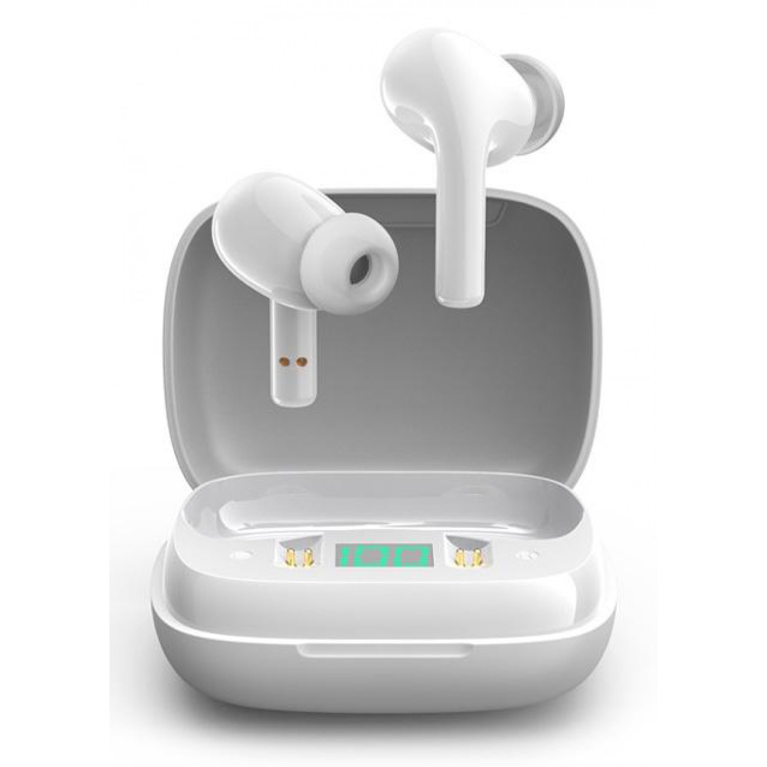 JOYROOM earphones με θήκη φόρτισης JR-TL6, οθόνη, true wireless, λευκά JOYROOM earphones με θήκη φόρτισης JR-TL6, οθόνη, true wireless, λευκά