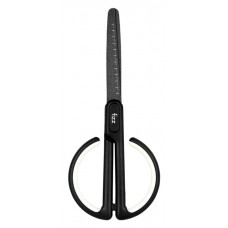 FIZZ ψαλίδι FZ212003-W με χάρακα, μεταλλική λεπίδα, 17cm, μαύρο-λευκό