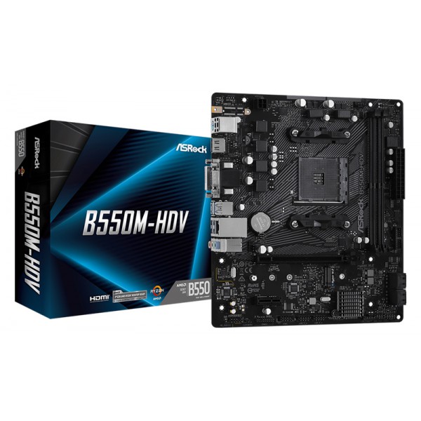 ASROCK μητρική B550M-HDV, 2x DDR4, AM4, USB 3.2, mATX