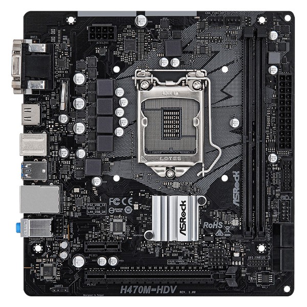 ASROCK μητρική H470M-HDV, 2x DDR4, s1200, USB 3.2, mATX ASROCK μητρική H470M-HDV, 2x DDR4, s1200, USB 3.2, mATX