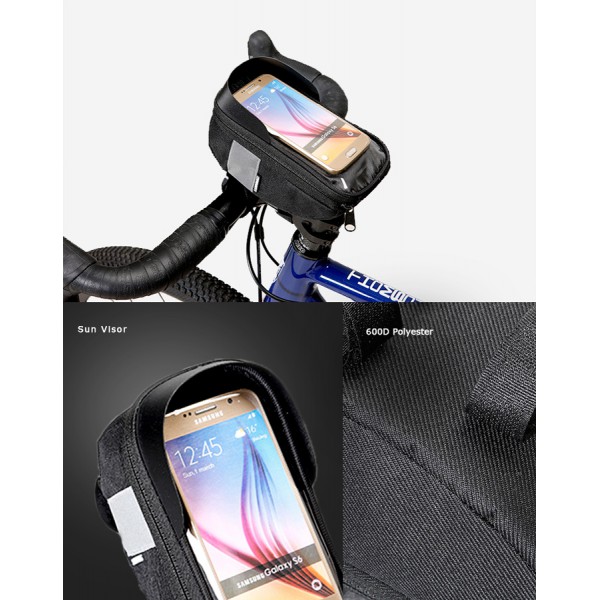 Τσαντάκι ποδηλάτου BIKE-0008, με θήκη κινητού 6.5", μαύρο