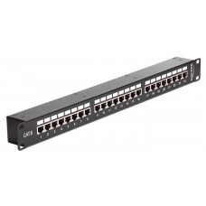 DELOCK patch panel για rack 43295, 19", 48x RJ45 ports, μαύρο